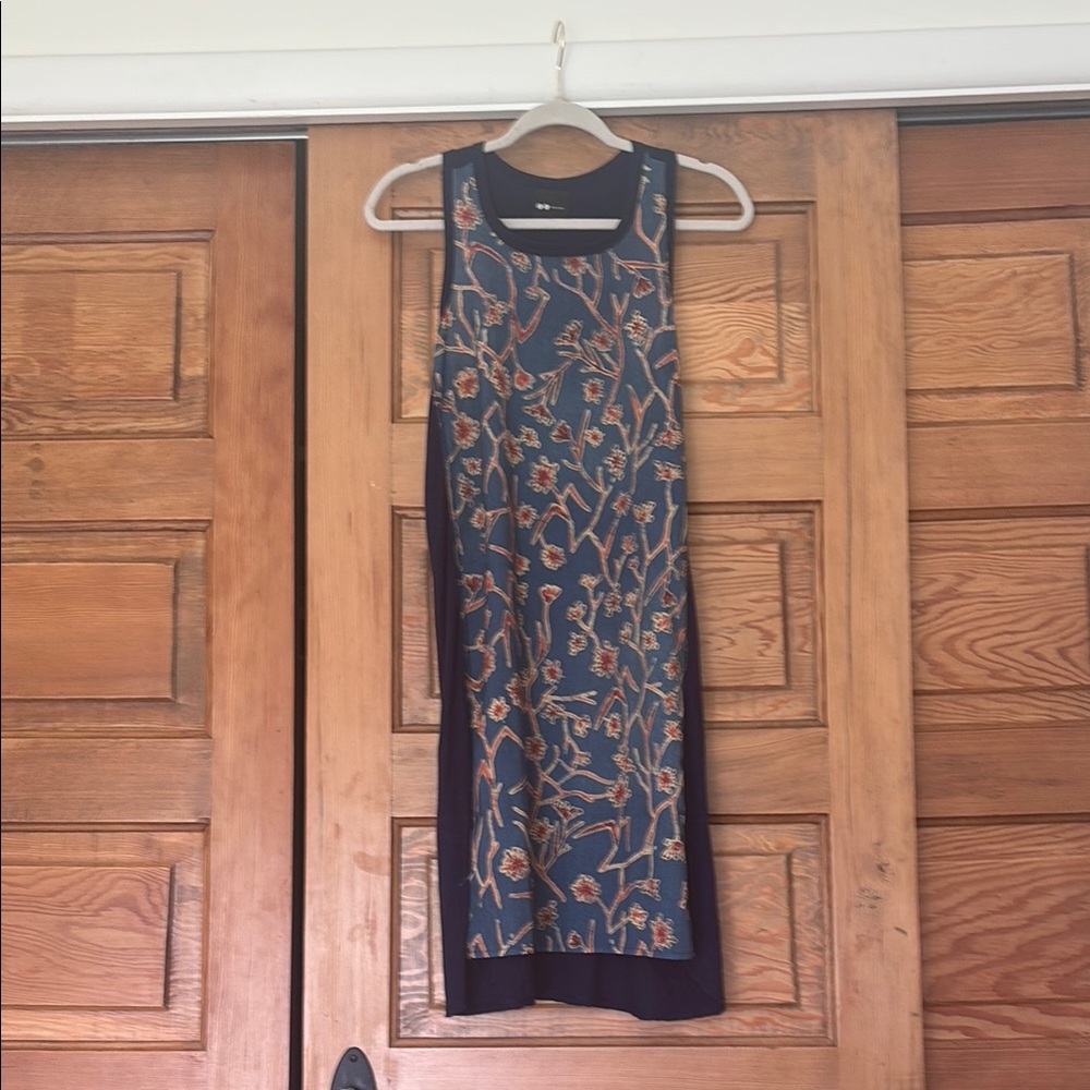 Blue Embellished Halter Sheath Midi Dress